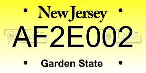 AF2E002 New Jersey License Plate