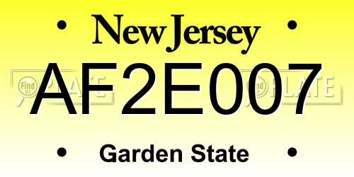 AF2E007 New Jersey License Plate