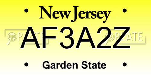 AF3A2Z New Jersey License Plate