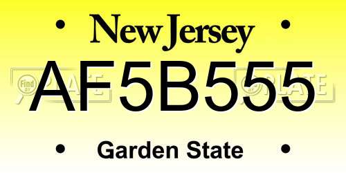 AF5B555 New Jersey License Plate