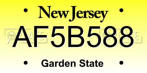 AF5B588 New Jersey License Plate