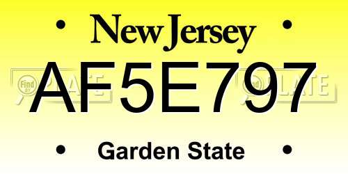 AF5E797 New Jersey License Plate