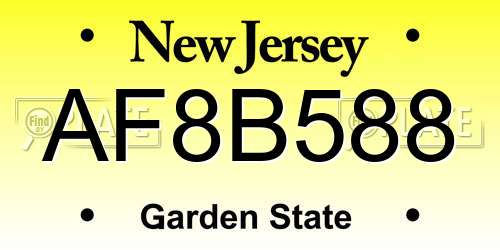 AF8B588 New Jersey License Plate
