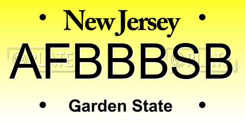 AFBBBSB New Jersey License Plate