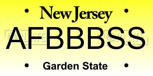 AFBBBSS New Jersey License Plate