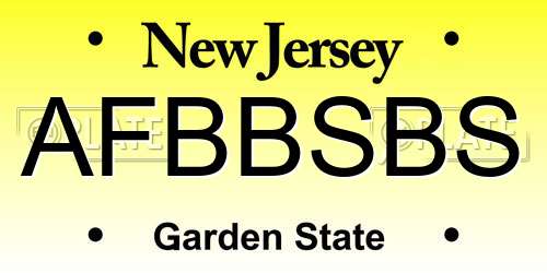 AFBBSBS New Jersey License Plate