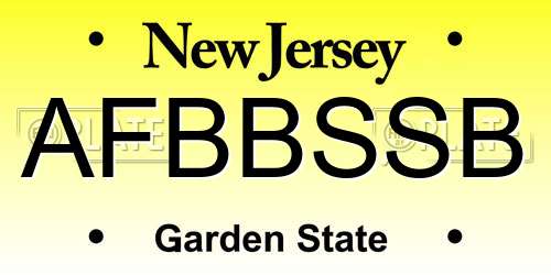 AFBBSSB New Jersey License Plate