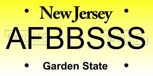 AFBBSSS New Jersey License Plate