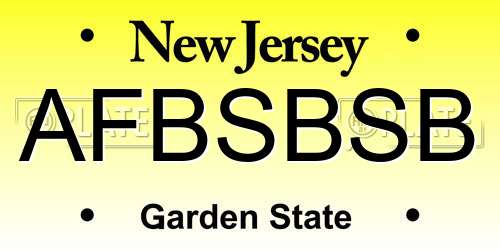 AFBSBSB New Jersey License Plate