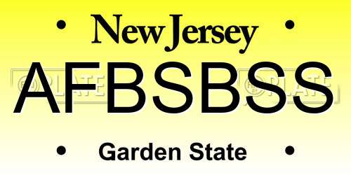 AFBSBSS New Jersey License Plate