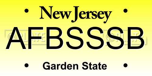 AFBSSSB New Jersey License Plate