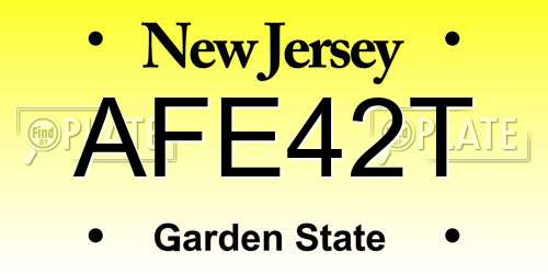 AFE42T New Jersey License Plate