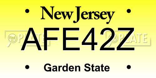 AFE42Z New Jersey License Plate