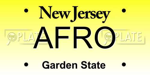 AFRO New Jersey License Plate