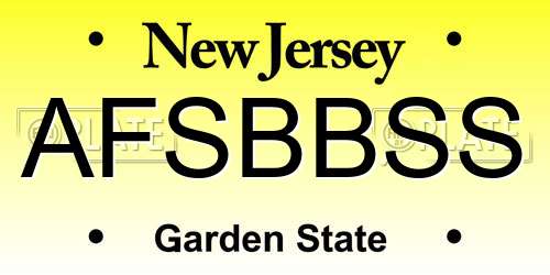 AFSBBSS New Jersey License Plate