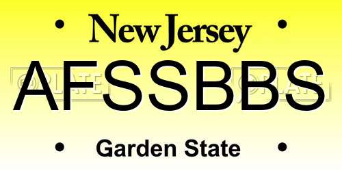 AFSSBBS New Jersey License Plate
