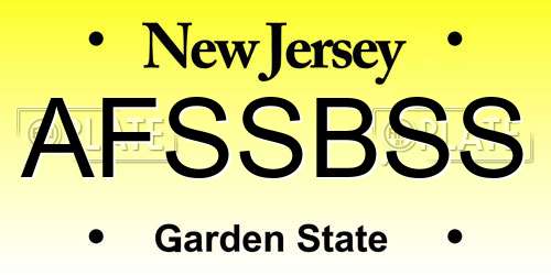 AFSSBSS New Jersey License Plate