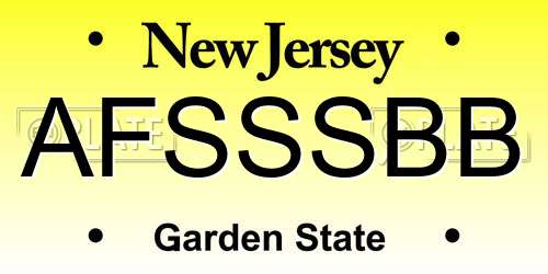 AFSSSBB New Jersey License Plate
