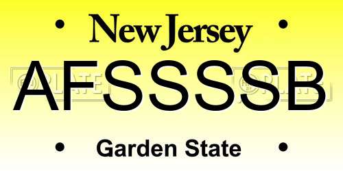 AFSSSSB New Jersey License Plate