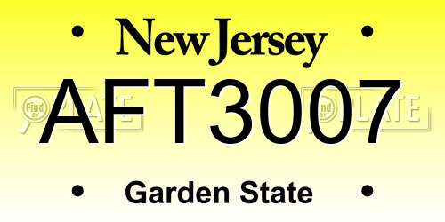 AFT3007 New Jersey License Plate