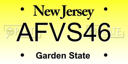 AFVS46 New Jersey License Plate
