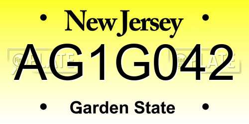 AG1G042 New Jersey License Plate