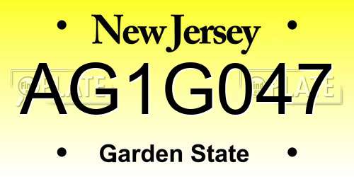 AG1G047 New Jersey License Plate