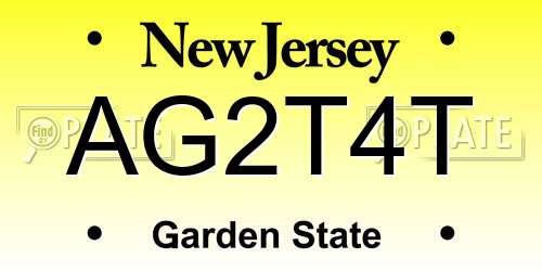 AG2T4T New Jersey License Plate