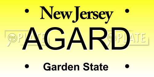 AGARD New Jersey License Plate