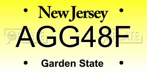AGG48F New Jersey License Plate