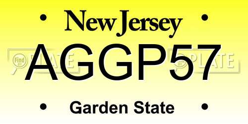 AGGP57 New Jersey License Plate