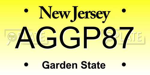 AGGP87 New Jersey License Plate