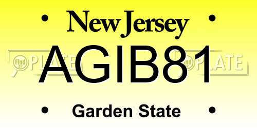 AGIB81 New Jersey License Plate
