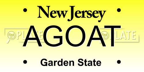 AGOAT New Jersey License Plate