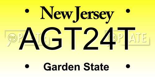 AGT24T New Jersey License Plate