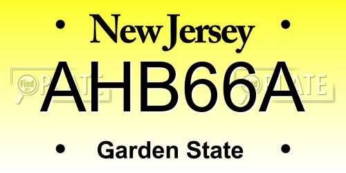AHB66A New Jersey License Plate
