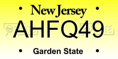 AHFQ49 New Jersey License Plate