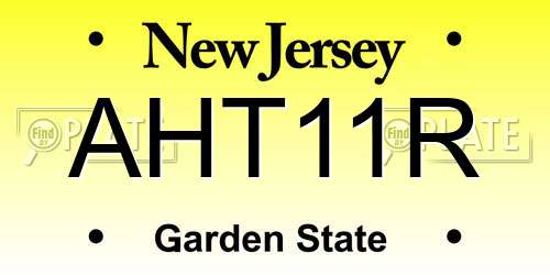 AHT11R New Jersey License Plate