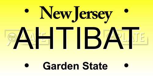 AHTIBAT New Jersey License Plate