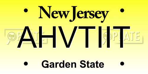 AHVTIIT New Jersey License Plate