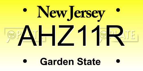 AHZ11R New Jersey License Plate