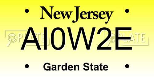 AI0W2E New Jersey License Plate