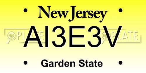 AI3E3V New Jersey License Plate