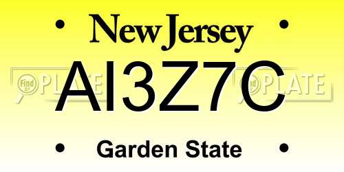 AI3Z7C New Jersey License Plate