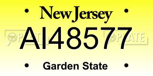 AI48577 New Jersey License Plate