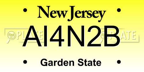 AI4N2B New Jersey License Plate