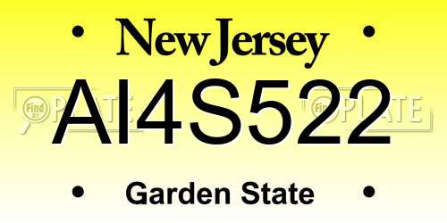 AI4S522 New Jersey License Plate