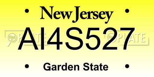 AI4S527 New Jersey License Plate