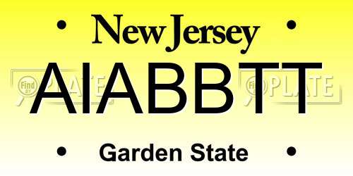 AIABBTT New Jersey License Plate