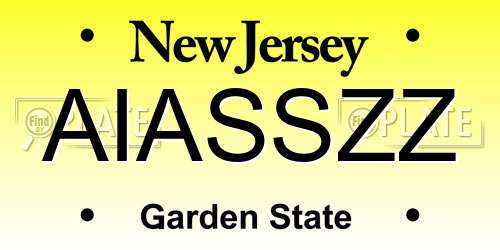AIASSZZ New Jersey License Plate